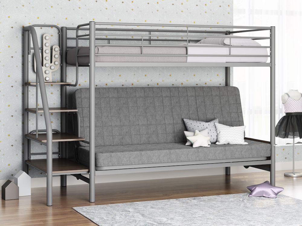Двухъярусная кровать с диваном Мадлен-3 - кровать от производителя ФОРМУЛАМЕБЕЛИ, купить, заказать в Москве по низкой цене.